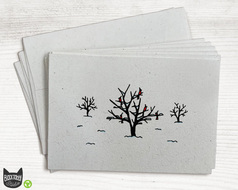 Cardinals in Trees - Note Cards