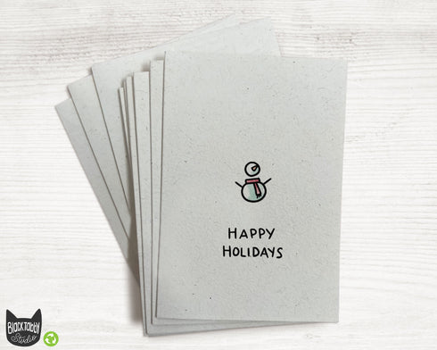 Minimalist Snowman with Scarf - Happy Holidays Cards