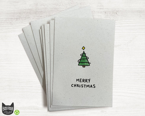 Minimalist Christmas Tree with Diamond - Merry Christmas Cards