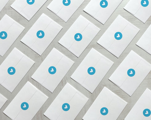 Blue Heart - 46 Sticker Seals