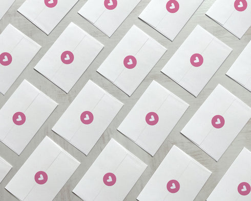 Pink Heart - 46 Sticker Seals