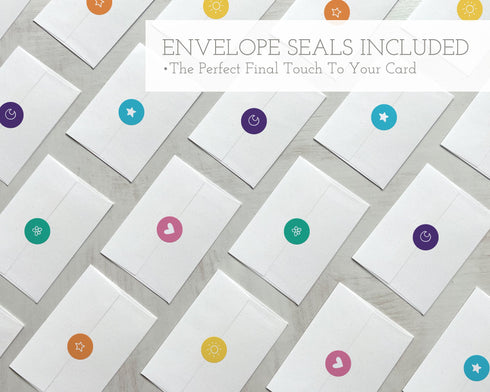 Happy Nature Faces - 24 Note Cards & Envelopes with Seal Stickers