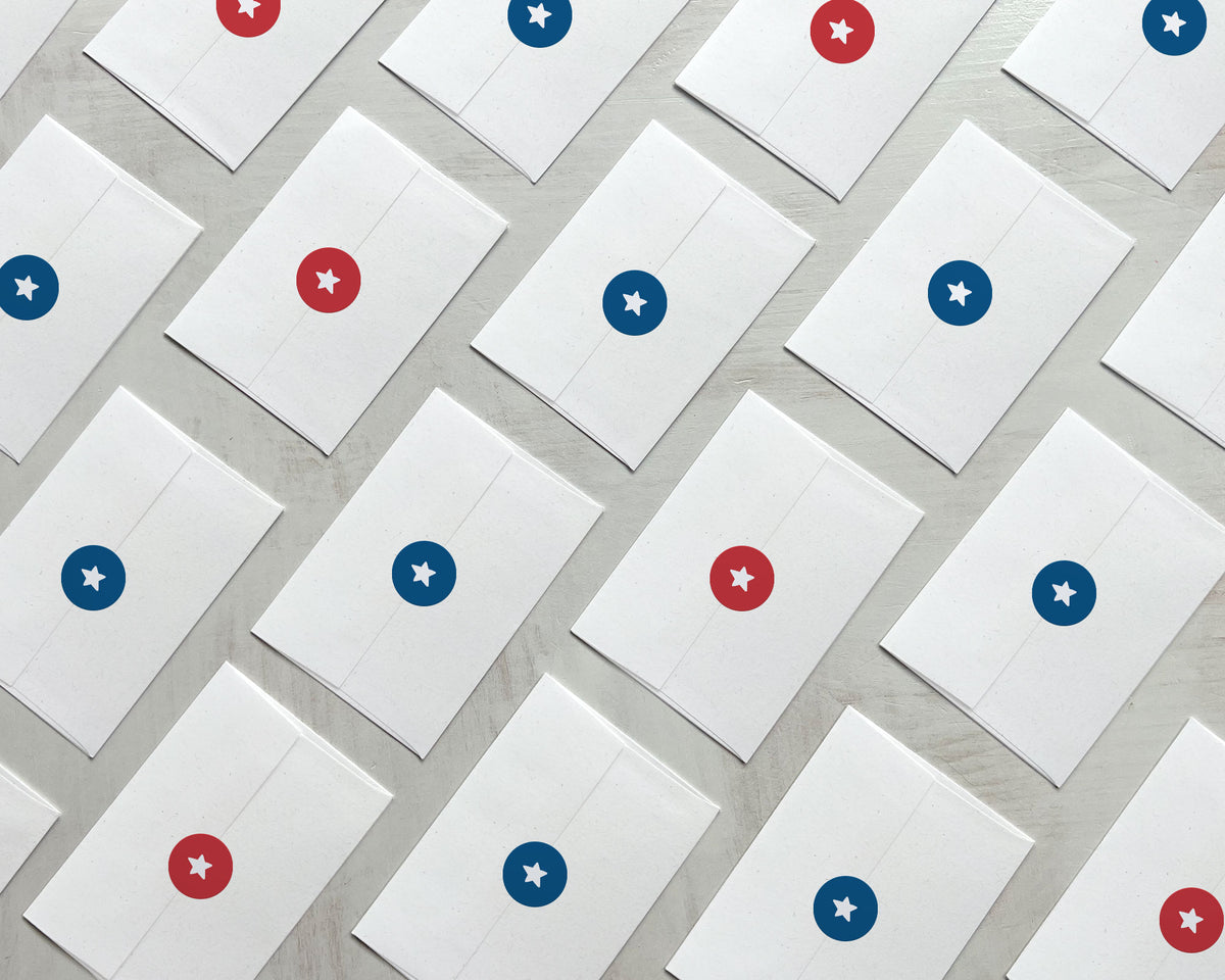  Patriotic Envelope Seal Stickers - Red White & Blue Stars  Designs - Stickers for Envelopes, Business Orders, Packaging, Stationery  Letters (126 Seals Pack) : Office Products