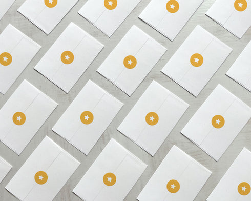 Golden Yellow Stars - 46 Sticker Seals