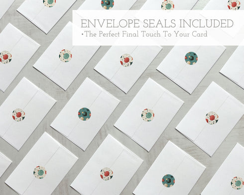 Wrapping Paper Christmas - 24 Note Cards & Envelopes with Seal Stickers