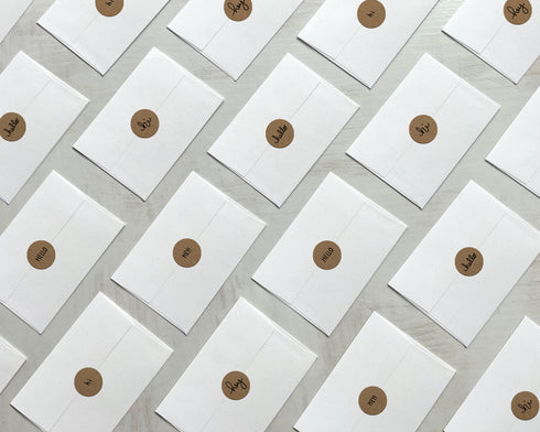 Kraft Hello - 48 Sticker Seals