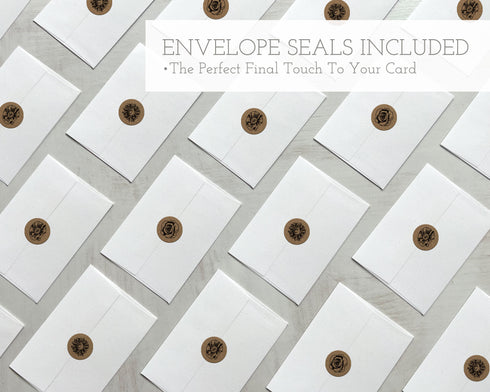 Botanical Watercolors - 24 Floral Note Cards with Envelopes & Seals