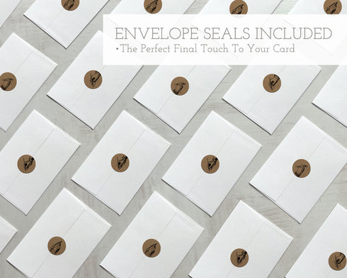 Vintage Birds - 24 Note Cards & Envelopes with Seal Stickers