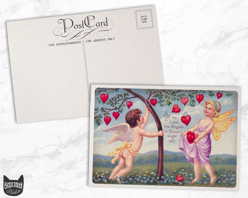 Vintage Cherubs Valentines Postcards - 24 Postcards