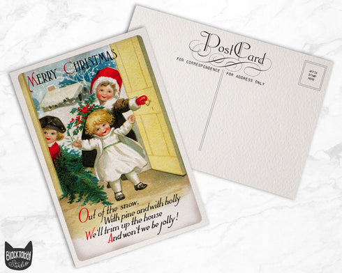 Retro Christmas Friends - 24 Postcards