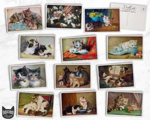 Vintage Cats - 24 Postcards