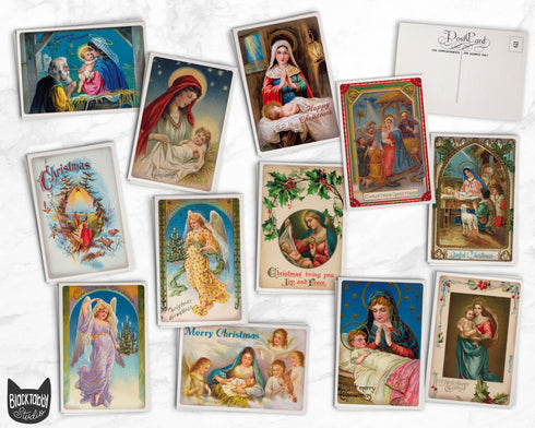 Vintage Jesus & Angels Christmas - 24 Postcards
