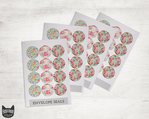 Vintage Floral Wallpaper - 46 Sticker Seals