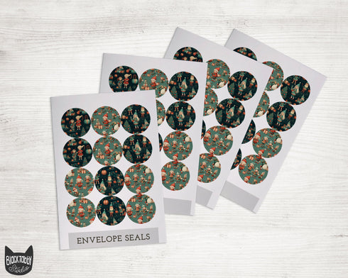 Vintage Christmas Kids - 46 Sticker Seals