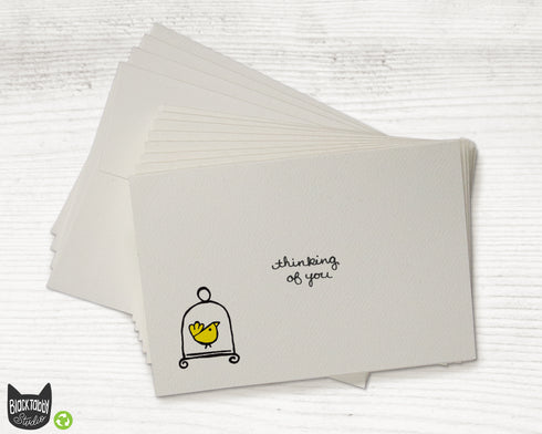 Little Yellow Bird - Thinking of You Greeting Cards & Envelopes