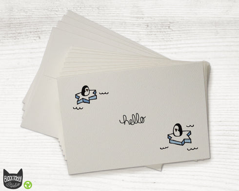 Drifting Penguins - Hello Cards