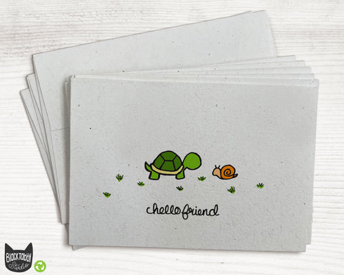 The Turtle & The Snail - Hello Greeting Cards