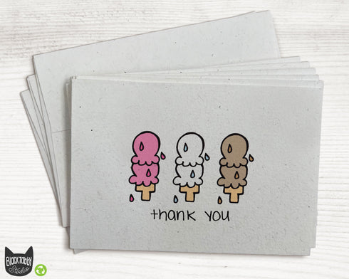 Ice Cream Cones - Thank You Cards