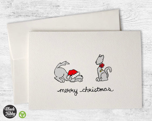 Festive Dog & Cat - Merry Christmas Cards
