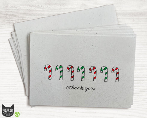 Candy Canes - Thank You Cards