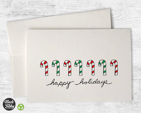 Candy Canes - Happy Holidays Cards