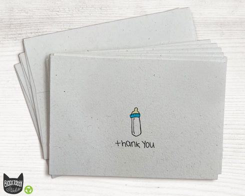 Precious Baby Boy Bottle - Thank You Cards