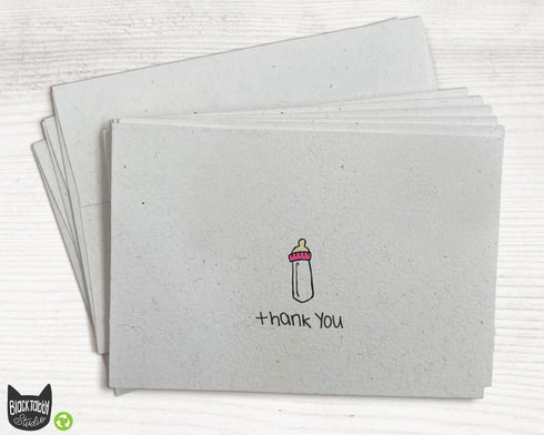 Precious Baby Girl Bottle - Thank You Cards