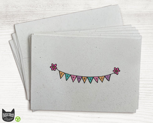 Bunting Banner with Flowers - Congrats Cards