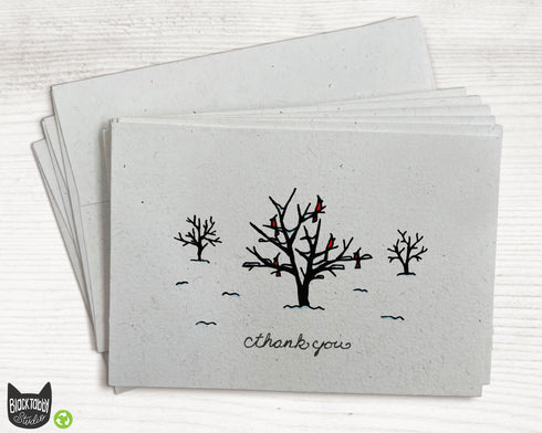 Cardinals in Trees - Thank You Cards