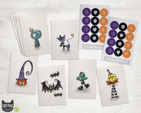 Peculiar Halloween Collection - 24 Cards with Envelopes & Seal Stickers