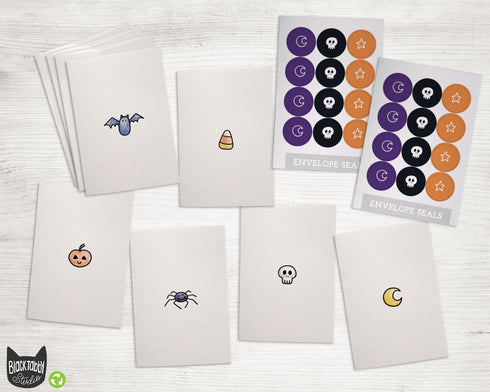 Little Halloween Bits & Bobs Collection - 24 Cards with Envelopes & Seal Stickers