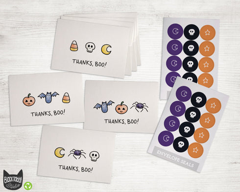 Halloween Bits & Bobs Trios Thank You Collection - 24 Cards with Envelopes & Seal Stickers