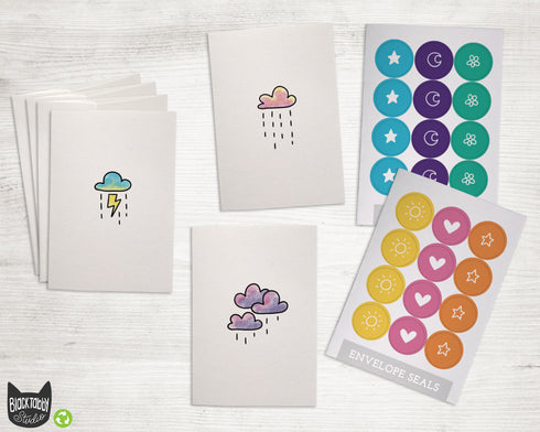 Dreamy Storm Clouds - 24 Note Cards with Envelopes & Sticker Seals