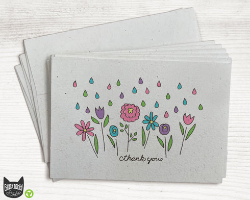 Spring Showers Floral - Thank You Cards