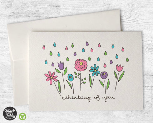 Spring Showers Floral - Thinking of You Cards