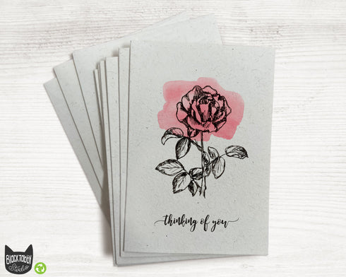 Botanical Rose - Thinking of You Cards