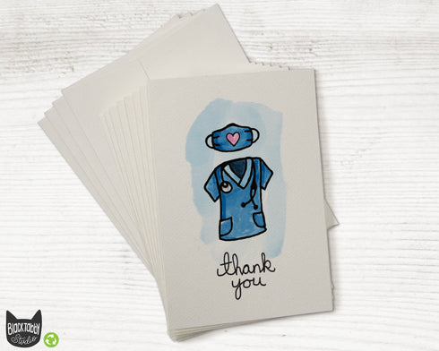 Blue Scrubs - Thank You Cards