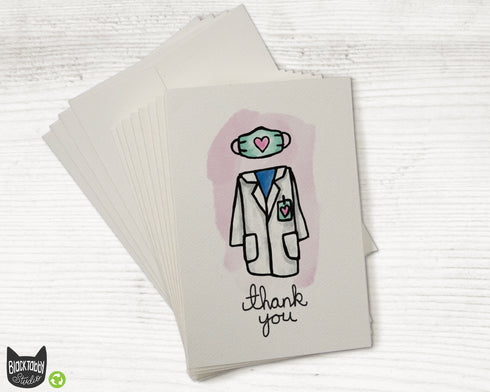 Lab Coat - Scrubs Thank You Cards