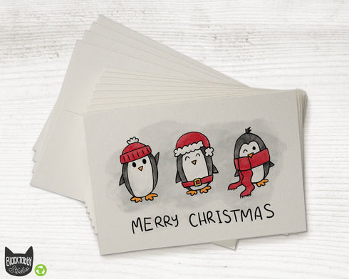 Three Little Penguins - Merry Christmas Cards