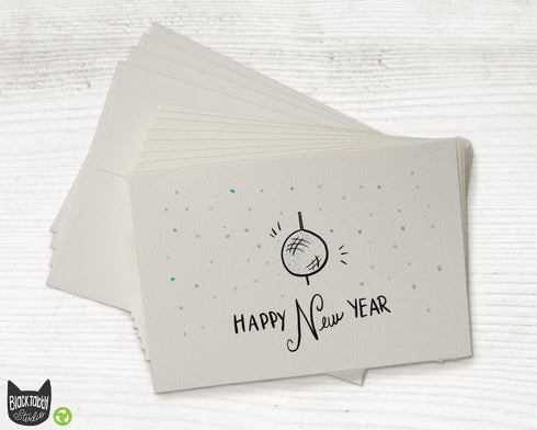New Year Ball Drop - Set of New Year Greeting Cards