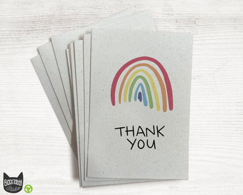 Colorful Rainbow Thank You Cards - 24 Note Cards with Envelopes