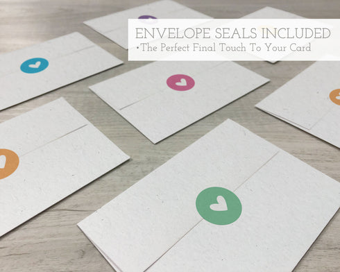 Cute Animals with Hearts - 24 Note Cards with Envelopes & Sticker Seals