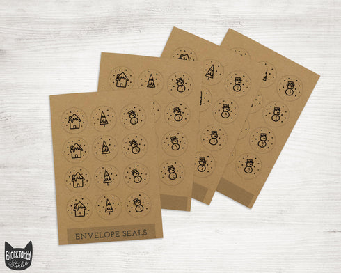 Snowy Holiday - 46 Sticker Seals