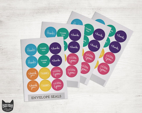 Cute & Colorful Thank You - 46 Sticker Seals