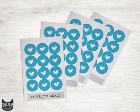 Blue Heart - 46 Sticker Seals