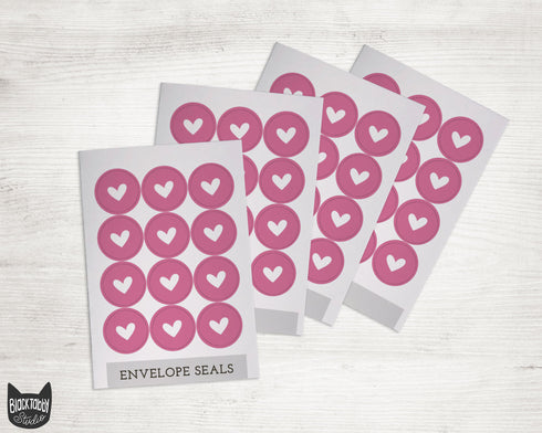 Pink Heart - 46 Sticker Seals