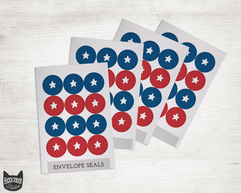 Patriotic Stars - 46 Sticker Seals