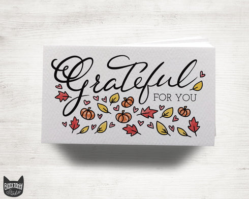 "Grateful for You" Flat Table Place Cards - 48 Mini Notes