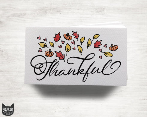 "Thankful" Flat Table Place Cards - 48 Mini Notes