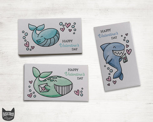 Sea Life Valentine's Cards - 36 Exchange Cards